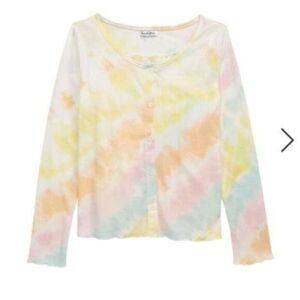 Nordstrom Love, Fire Girls Cardigan & Tank Set Tie Dye Rainbow Stripe XL NWT